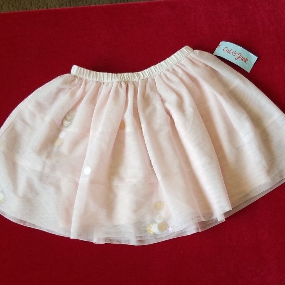 Cat and Jack Pink Mesh 3 Tier Skirt
